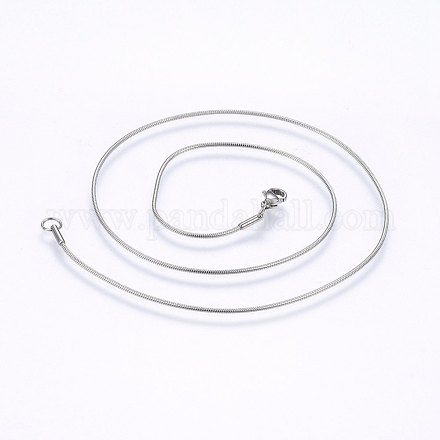 304 Stainless Steel Snake Chain Necklaces NJEW-F226-01P-02-1