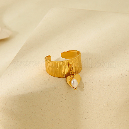 Овальная и сердечная форма из нержавеющей стали 304 с пластиковыми перламутровыми регулируемыми открытыми кольцами-манжетами FS-WG08637-01-1