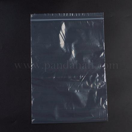 プラスチックジップロックバッグ  再封可能な包装袋  トップシール  セルフシールバッグ  長方形  ホワイト  33x23cm  片側の厚さ：2.1ミル（0.055mm）  100個/袋 OPP-G001-F-23x33cm-1