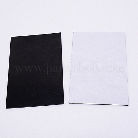 スポンジゴムシート紙セット  接着剤付き  滑り止め  長方形  ブラック  15x10x0.2cm AJEW-BC0001-14-1