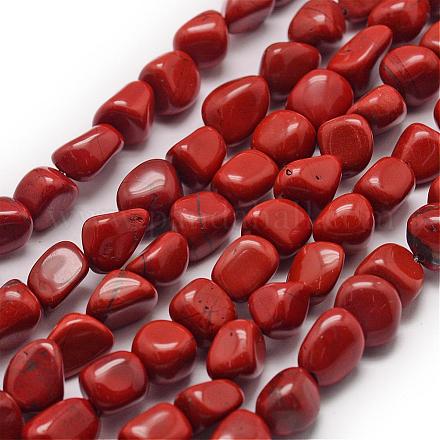 Chapelets de perles en jaspe rouge naturel G-F464-30-1