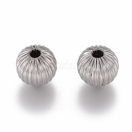 Perles ondulées rondes en 304 acier inoxydable STAS-I050-01-10mm-1