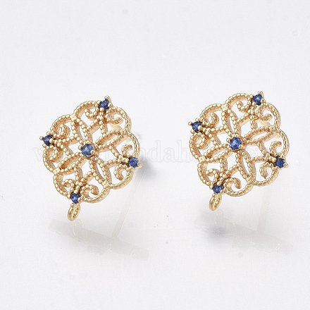 Brass Stud Earring Findings KK-T038-491A-1