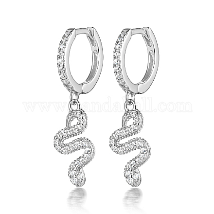 925 Sterling Silver Dangle Hoop Earrings SZ8855-1-1