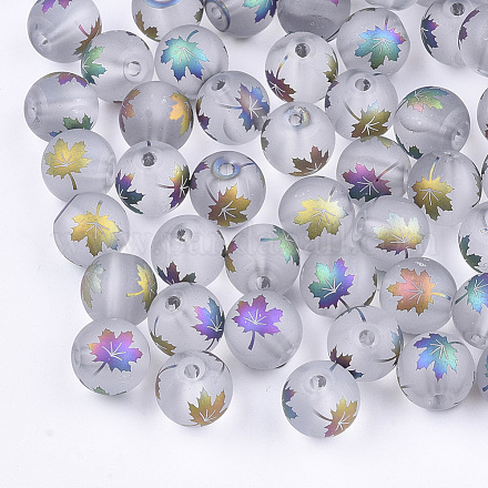 Thème d'automne galvanoplastie perles de verre transparentes EGLA-S178-01-01E-1