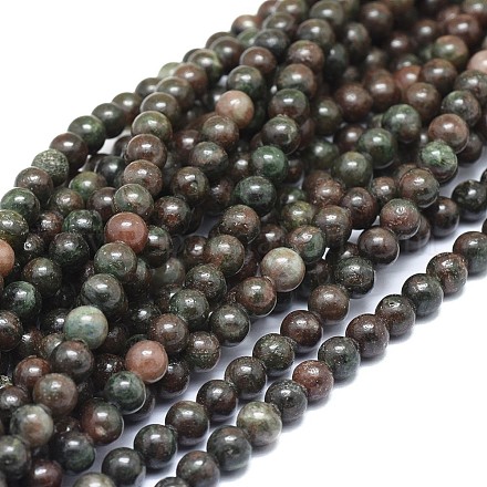 Brins de perles de préhnite africaines naturelles G-F674-13-6mm-1