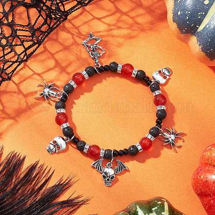 Браслеты с подвесками из сплава на Хэллоуин BJEW-TA00676-1