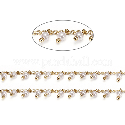 Chaînes de perles en laiton faites à la main de 3.28 pied X-CHC-I027-09G-1