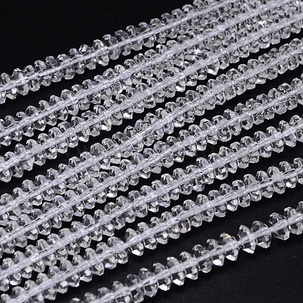 Bicone Cultured Piezoelectric Quartz Crystal Beads Strands G-I149-2.5x5-S-AA-1