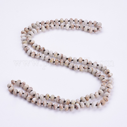 Natural Netstone Beaded Multi-use Necklaces/Wrap Bracelets NJEW-K095-B09-1