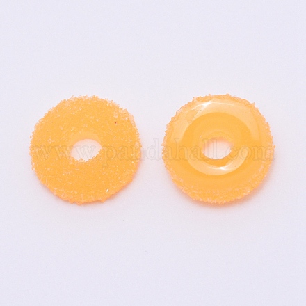 不透明な樹脂リンキングリング  模造ドーナツ  DIYアクセサリー用  オレンジ  16x5.5mm  内径：5mm RESI-TAC0004-19B-1