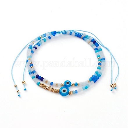 Ensembles de bracelets de perles tressés avec cordon de nylon réglable BJEW-JB05790-02-1