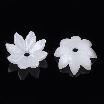 Tappi di perline con perla imitazione plastica a 8 petalo OACR-S020-30-1
