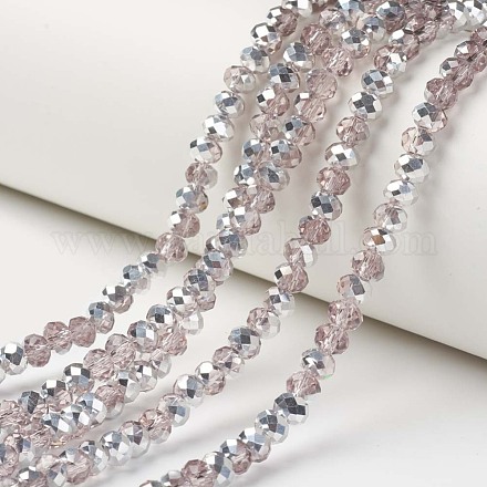 Electroplate Transparent Glass Beads Strands EGLA-A034-T4mm-M08-1