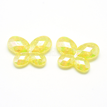 Transparent Crackle Acrylic Beads CACR-S007-01B-1