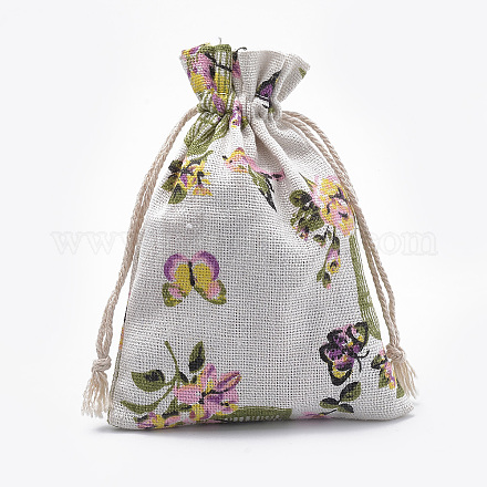 Polycotton(Polyester Cotton) Packing Pouches Drawstring Bags ABAG-T006-A09-1