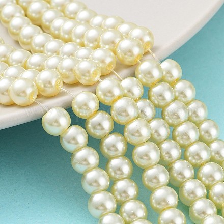 Chapelets de perles rondes en verre peint HY-Q003-6mm-21-1