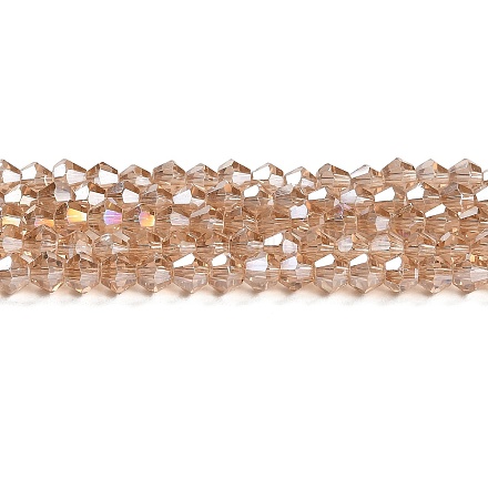 Transparentes perles de verre de galvanoplastie brins GLAA-F029-2mm-A12-1