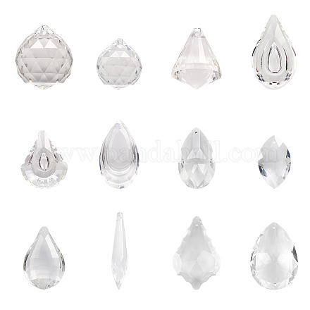 Grandes colgantes de cristal transparente GLAA-PH0007-15-1