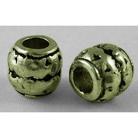 Tibetan Style Alloy Large Hole Barrel Beads X-MLF0929Y-1