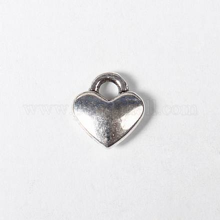 Vintage Heart Charms Antique Silver Tibetan Style Pendants X-LFH260Y-1