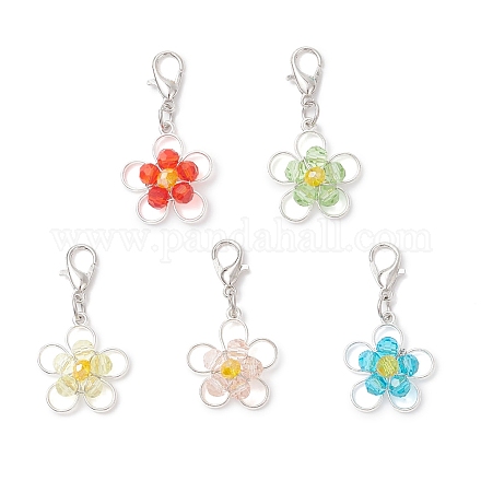 Подвесные украшения из сплава и стекла HJEW-JM04592-1