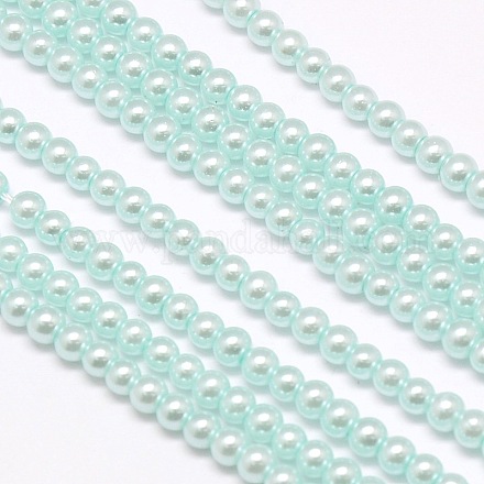 Umweltfreundliche runde Perlenstränge aus gefärbtem Glasperlen HY-A002-4mm-RB034-1
