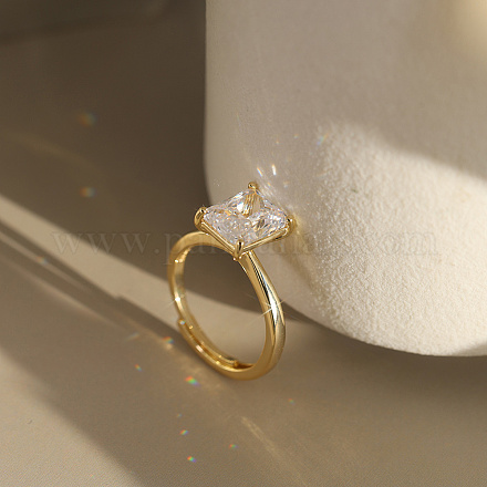 925 регулируемое кольцо из стерлингового серебра с микропаве из прозрачных кубических цирконий RJEW-G358-05G-1