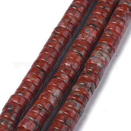 Chapelets de perles en jaspe de sésame rouge naturel / jaspe kiwi G-Z006-C20-1