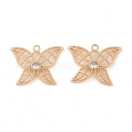 Латунные микропаве прозрачные подвески с фианитом KK-Q816-17G-1