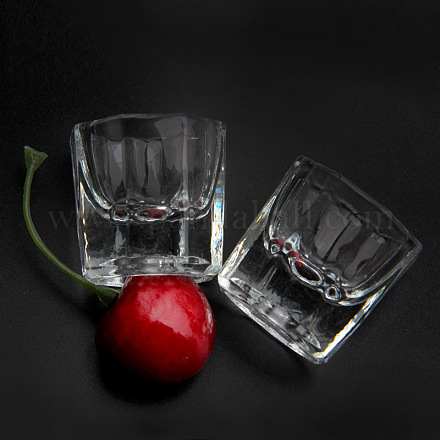 3.2x3.3角形ガラスカップ  ネイルアートツール  透明  {1}cm X-MRMJ-Q032-021-1