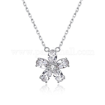 925 подвесные стерлингового серебра ожерелья EJEW-BB32283-A-1