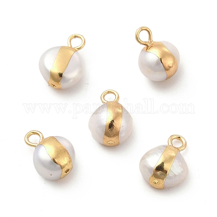 Encantos de perlas naturales PEAR-P004-46KCG-1