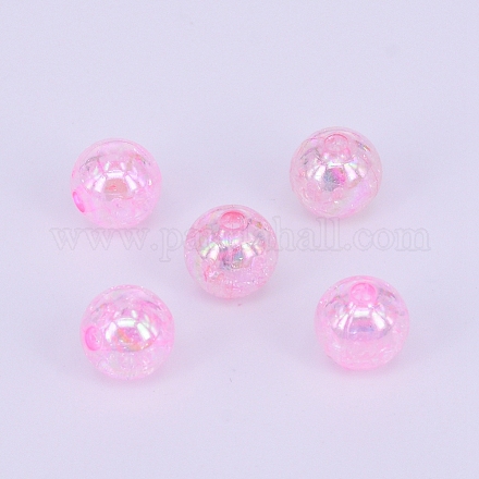 Galvanoplastie craquelé perles acryliques CCG-WH0001-8mm-03-1