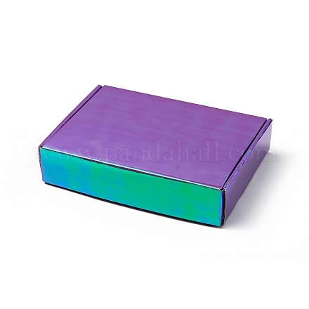 レーザースタイルの紙のギフトボックス  長方形  暗い蘭  完成品：20x14.5x4.35cm CON-G014-01C-1