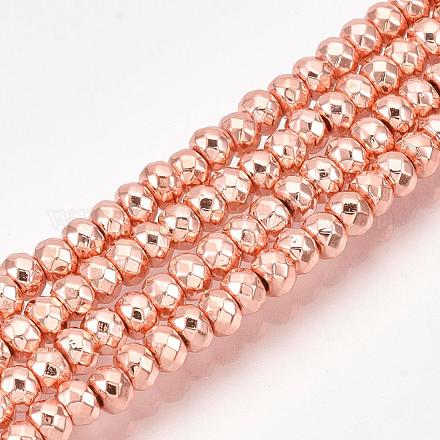 Chapelets de perles en hématite synthétique sans magnétique G-Q465-21RG-1