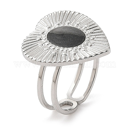 Кольца-манжеты из нержавеющей стали 304 с эмалью для женщин RJEW-F166-52P-02-1