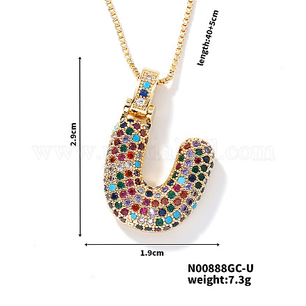 Латунные подвески в форме буквы с разноцветными кубическими цирконами NU0575-21-1