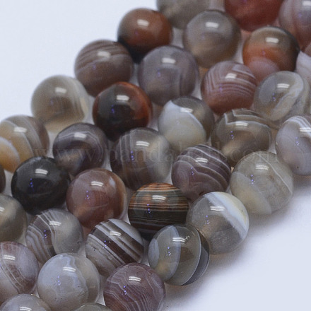 Chapelets de perles en agate naturelle du Botswana G-L478-41-6mm-1