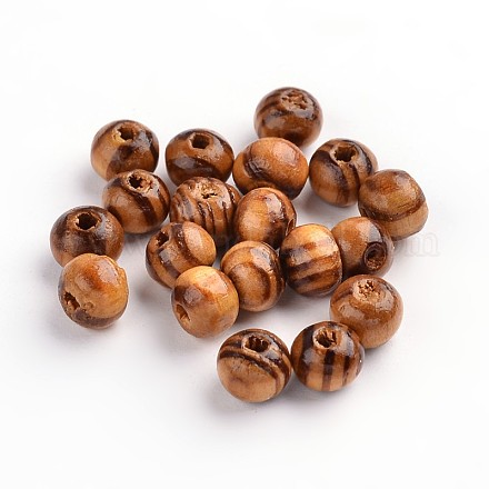Perles rondes en bois naturel WOOD-Q009-6mm-LF-1