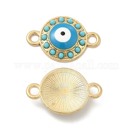 Alloy Connector Charms with Enamel and Synthetic Turquoise FIND-H039-45G-1
