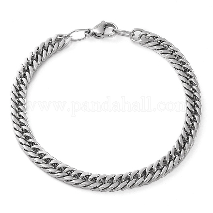 304 bracelet chaîne à maillons cubains en acier inoxydable pour hommes femmes BJEW-C048-03P-1
