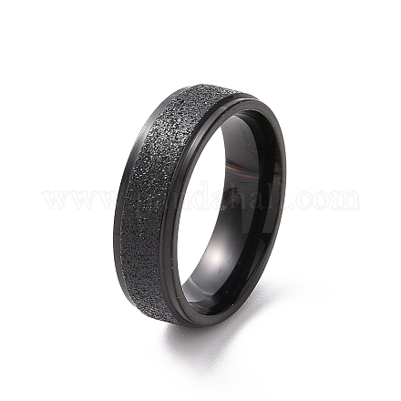 Textured 201 Stainless Steel Flat Finger Ring for Women RJEW-I089-36EB-1