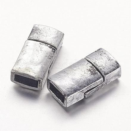 Rectangle Tibetan Style Alloy Magnetic Clasps for Jewelry Making PALLOY-S023-AS-1