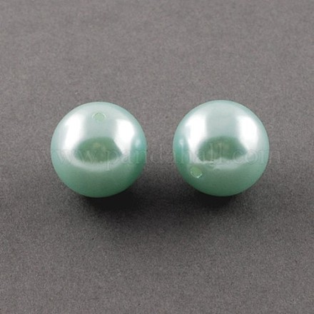 Perle rotonde acriliche di gomma da masticare grosse perle imitate turchese chiaro X-PACR-20D-28-1