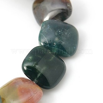 Chapelets de perles d'agate naturelle X-G-G326-14x14mm-02-1