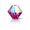 Preciosa® Crystal Beads, Czech Crystal, Bicone(451 69 302 Rondelle), 70350 201 Fuchsia Glitter, 4mm, Hole: 0.8mm