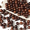 Natural Wooden Beads, Round, Dark Red, 8mm, Hole: 1.5mm