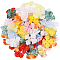 100Pcs Cloth Flower Ornament Accessories, Mixed Color, 50x5mm, Hole: 3mm