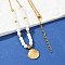 304 Stainless Steel Sea Animal Pendant Plastic Imitation Pearl Beaded Necklaces for Women, White, Real 18K Gold Plated, Shell Shape, 17.68 inch(44.9cm)